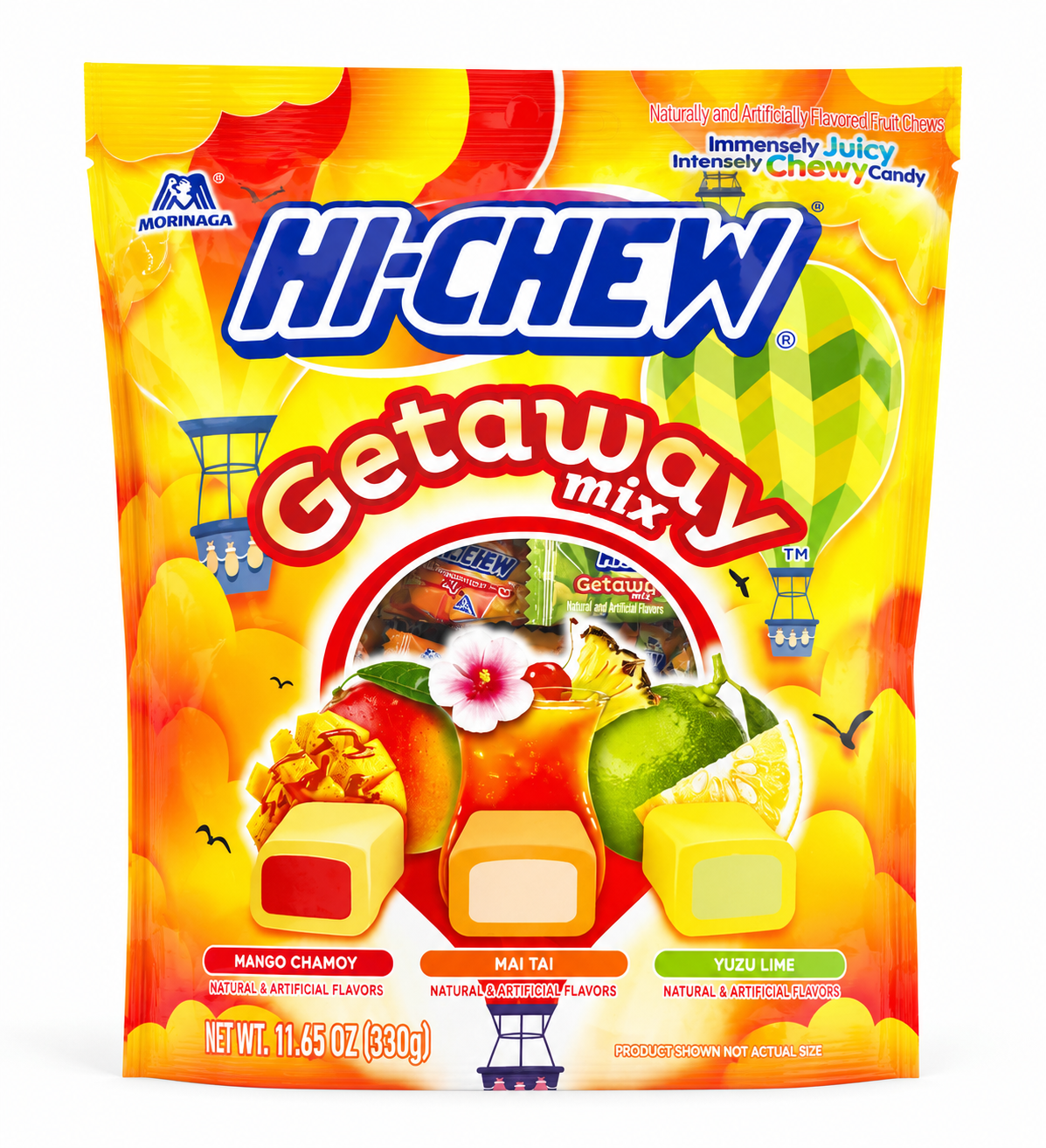 HI-CHEW Getaway Mix Tropical Fruit Chewy Candy Variety Pack – Mango Chamoy, Mai Tai & Yuzu Lime (11.65 oz)